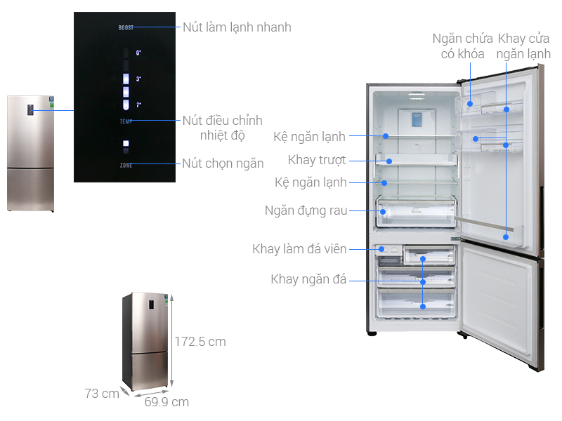 Thông số kỹ thuật Tủ lạnh Electrolux Inverter 418 lít EBE4502GA