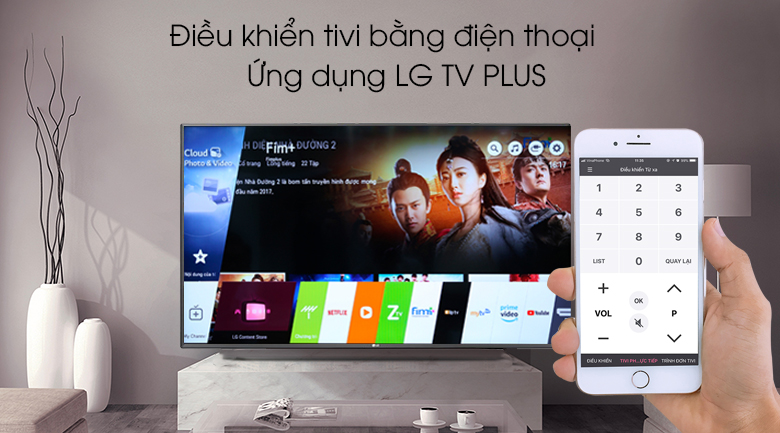 Điều khiển tivi bằng điện thoại qua ứng dụng LG TV Plus - Smart Tivi LG 4K 55 inch 55SM9000PTA