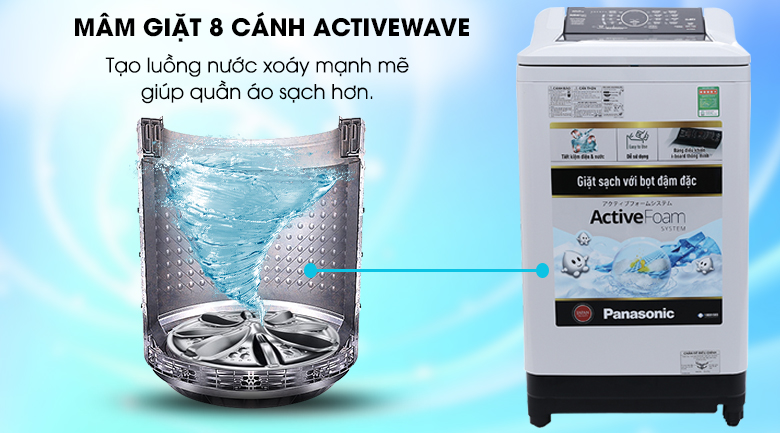 Mâm giặt Active Wave - Máy giặt Panasonic 10 kg NA-F100A4GRV