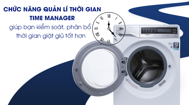 Chức năng quản lí thời gian Time Manager - Máy giặt sấy Electrolux inverter 11 kg EWW14113