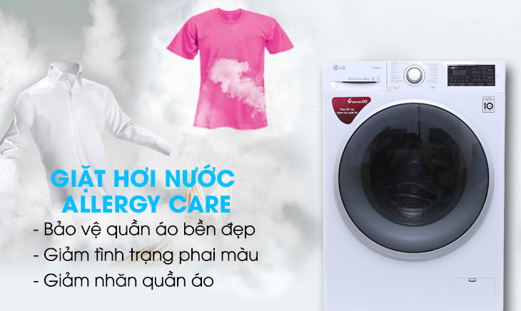 Công nghệ giặt hơi nước - Máy giặt LG Inverter 8 kg FC1408S4W1