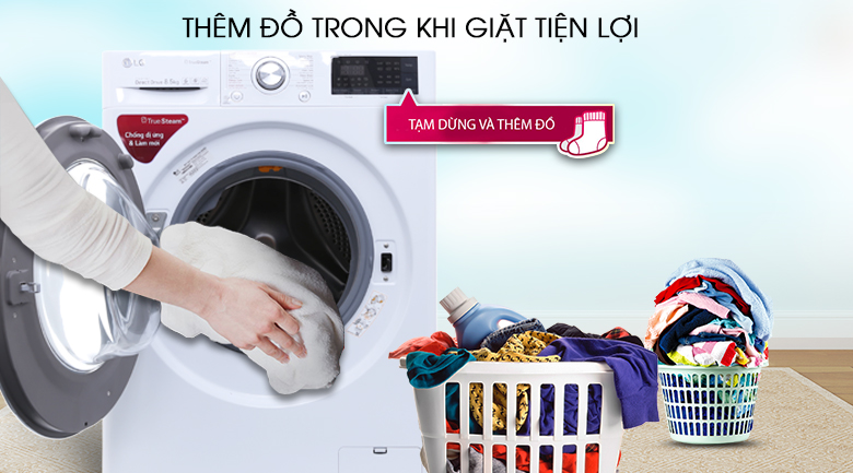Thêm đồ trong khi giặt - Máy giặt LG Inverter 8.5 kg FC1485S2W