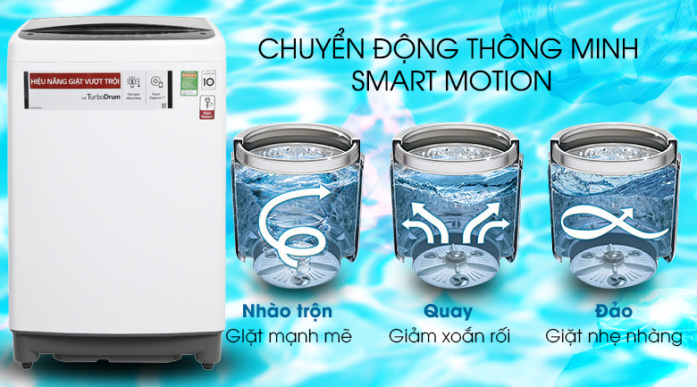 Smart Motion - Máy giặt LG Inverter 8.5 kg T2385VS2W