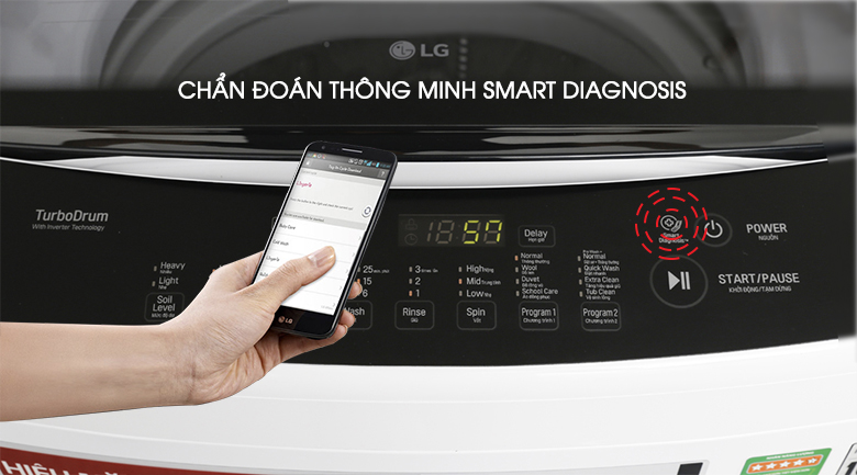 Máy giặt LG Inverter 9.5 kg T2395VS2W – Chức năng chẩn đoán thông minh