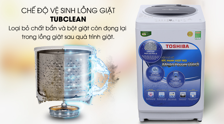 Chế độ làm sạch lồng giặt - Máy giặt Toshiba 10.5 kg G1150GV(WK)