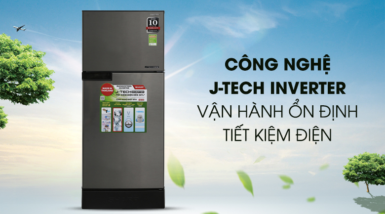 J-Tech Inverter - Tủ lạnh Sharp Inverter 165 lít SJ-X176E-SL