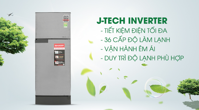 Tủ lạnh Sharp Inverter 180 lít SJ-X196E-DSS - Inverter