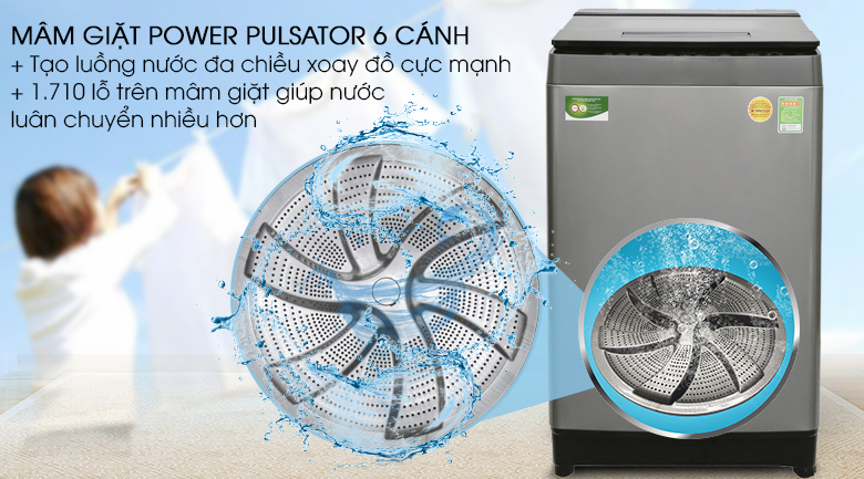 Mâm giặt Mega Power Wash - Máy giặt Toshiba Inverter 11 kg AW-DUH1200GV